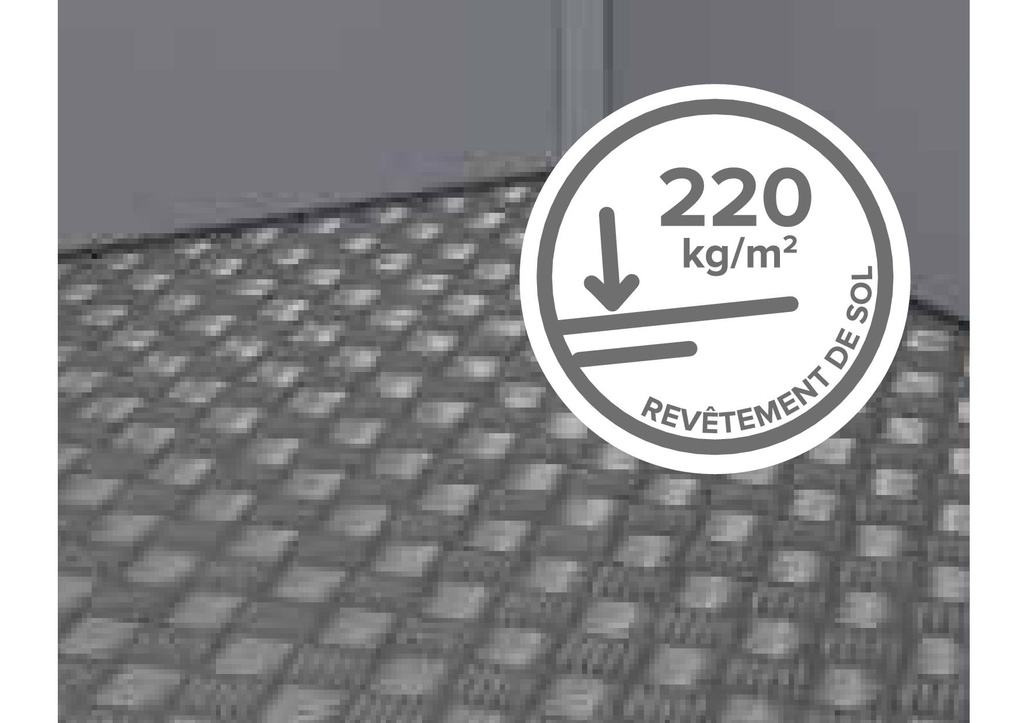 Plancher ELEGANTO Gaufré acier Galvanisé (Kit) (210x210cm)