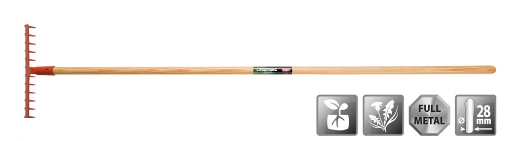 [0302121] RATEAU DE JARDIN 12T/350MM M/ST 1.5M