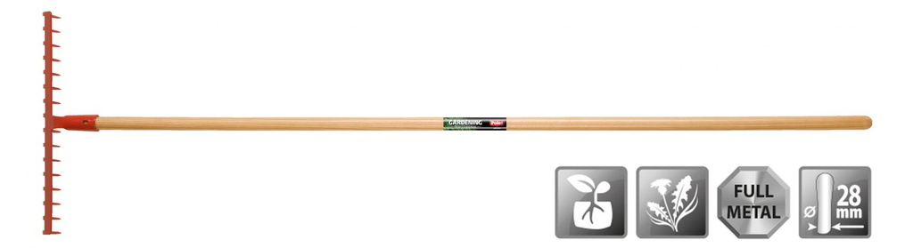 [0302161 rateau] RATEAU DE JARDIN 16T/470MM M/ST 1.5M