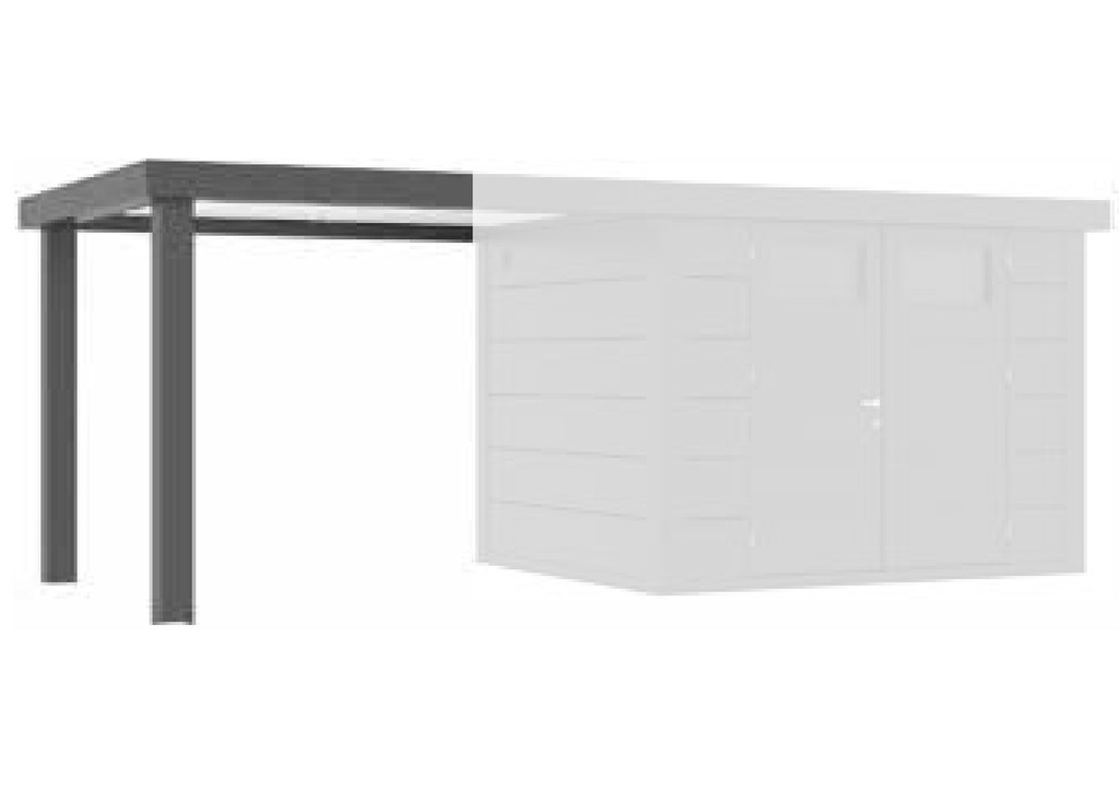 Option Lounge LARGE ouvert 284x238cm (pour chalet 2424 - 2724 - 3024) (Sans montage)